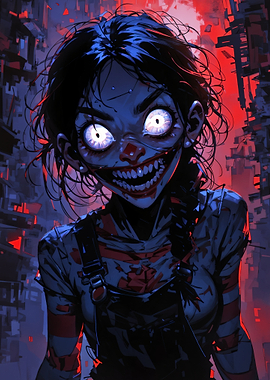 Creepy Clown Girl Portrait