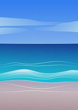 Minimalist Beach and Ocean