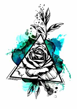 Geometric Rose Tattoo Design