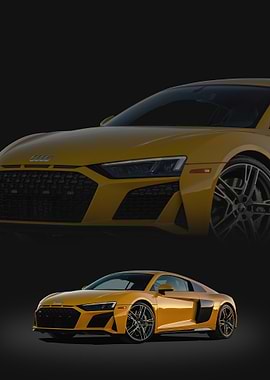 Yellow Audi R8 Sports Car