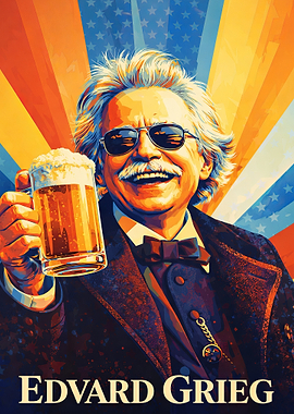 Edvard Grieg with Beer