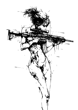 Woman with Sniper Rifle