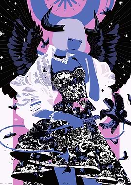 Gothic Angelic Figure in Ornate Dress