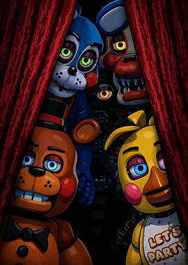 Five Nights at Freddy's characters peeking