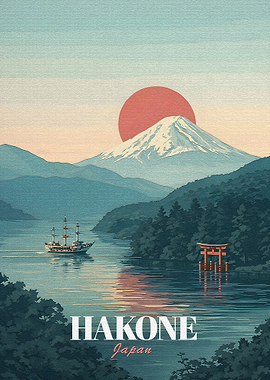 Hakone Japan Vintage Poster