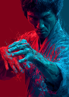 Bruce Lee Low Poly Art