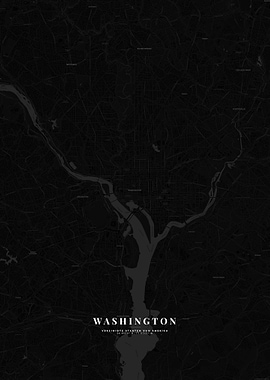 Washington D.C - City Map (Dark Themed)