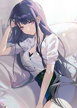 girl with purple eyes and long hair