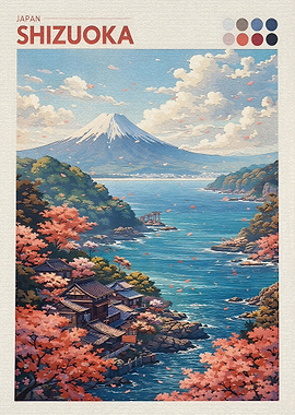 Shizuoka Japan Landscape with Mt. Fuji