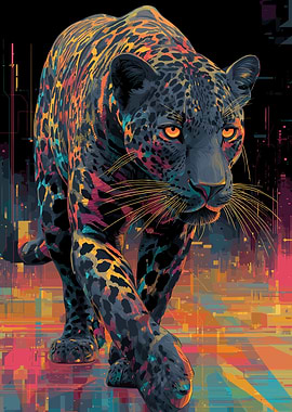 Cyberpunk Jaguar in Neon City