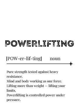 Powerlifting Definition Poster
