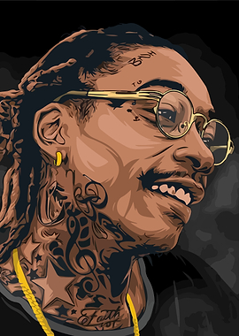 Wiz Khalifa Portrait with Tattoos