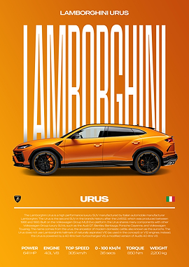 Lamborghini Urus Car Poster