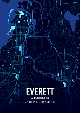 Everett Washington Midnight City Map