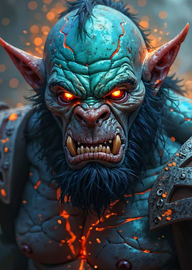 Fierce Orc Warrior with Glowing Eyes