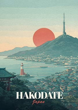 Hakodate Japan Vintage Poster