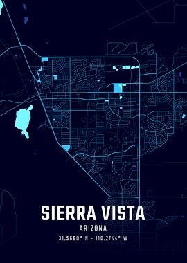 Sierra Vista Arizona Midnight City Map
