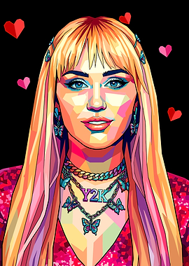 Pop Art Portrait of a Miley Cyrus
