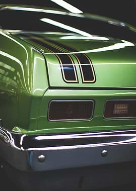 Green Classic Car Rear View