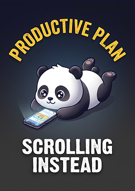 Panda Scrolling on Phone