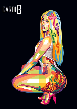 Cardi B Pop Art Portrait