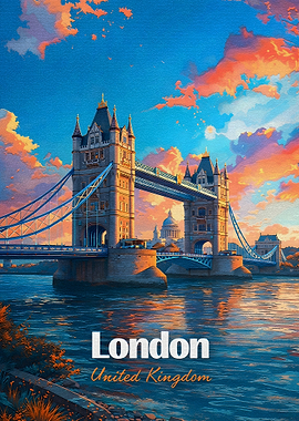 London Tower Bridge at Sunset