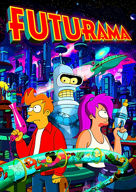 Futurama Poster Cityscape