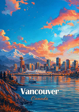Vancouver Cityscape at Sunset