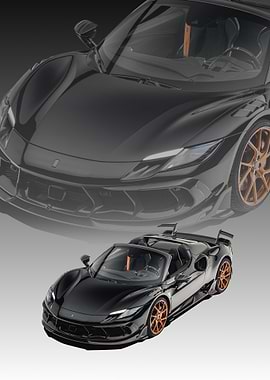 Black ferrari 296 gts