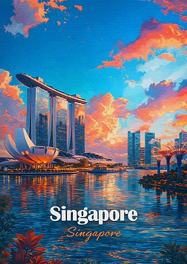 Singapore Skyline at Sunset