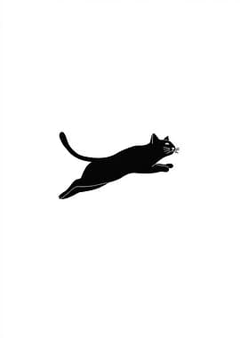 Black Cat Leaping