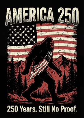 Bigfoot and American Flag