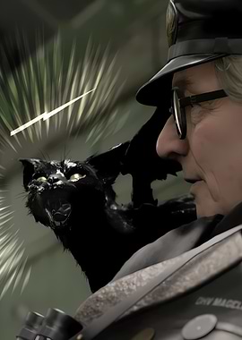 Black Cat with Lightning Bolt in Death Stranding