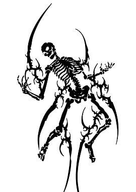 Tribal Skeleton with Scythes