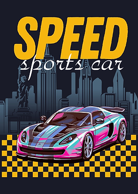 Speed Sports Car in Cityscape