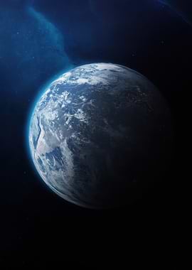 Earth from Space with Nebula