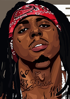 Lil Wayne Portrait with Tattoos