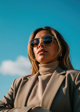 Woman in Sunglasses and Blazer
