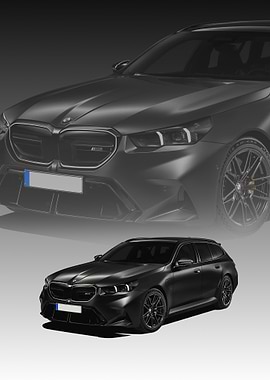 Matte Black BMW M5 Touring