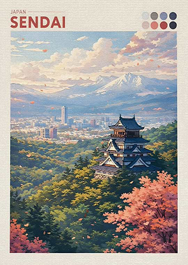 Sendai Castle and Cityscape