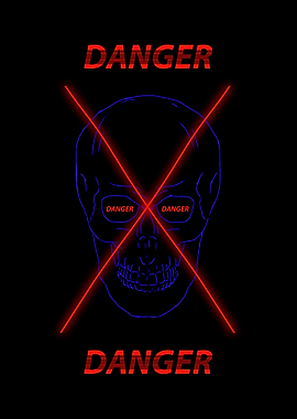 Danger Skull with Red X