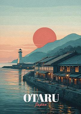 Otaru Japan Lighthouse Sunset