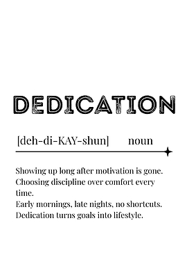 Dedication Definition Poster