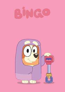 Bingo from Bluey with a Claw Toy