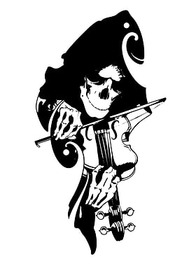 Grim Reaper playing the violin