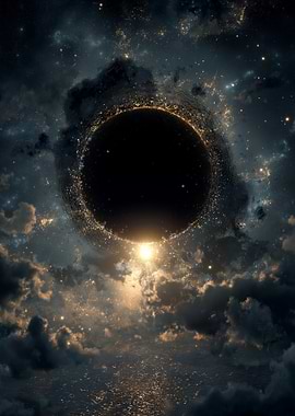 Cosmic Black Hole with City Lights