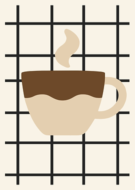 Minimalist Coffee Cup with Steam