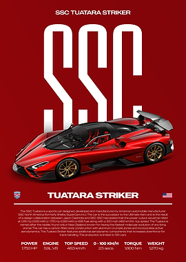SSC Tuatara Striker Hypercar Car Poster