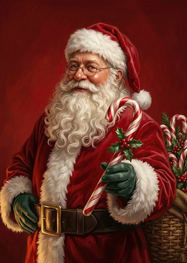 Santa Claus with Candy Canes