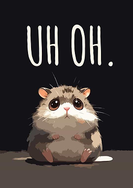 Cute Hamster with 'Uh Oh' Text
